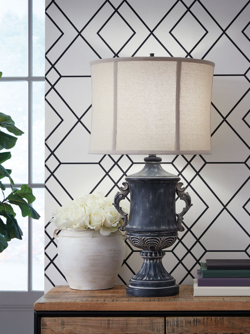 Morvanford - Antique Black - Poly Table Lamp - JaxCo Furniture