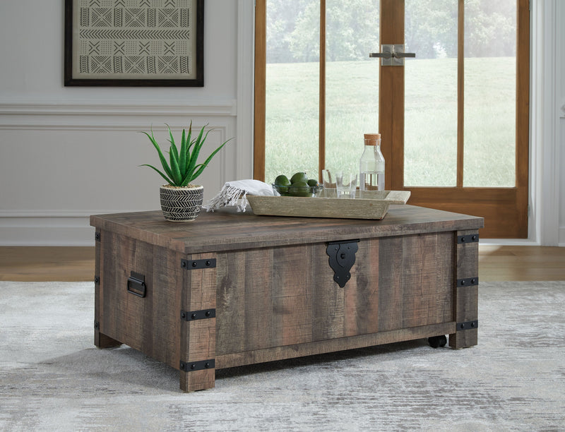 Hollum - Rustic Brown - Lift Top Cocktail Table - JaxCo Furniture