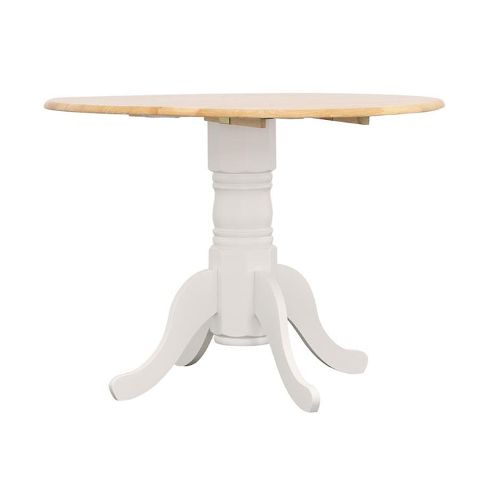 Allison - Round Drop Leaf Extension Dining Table - White - JaxCo Furniture