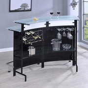 Keystone - Curved Glass Top Home Bar Wine Cabinet - Black - JaxCo Furniture