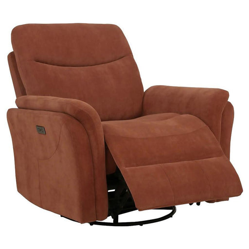 Adler - Upholstered Power Swivel Glider Recliner - JaxCo Furniture