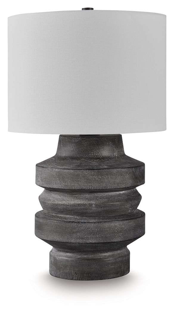 Wahida - Distressed Black - Poly Table Lamp - JaxCo Furniture