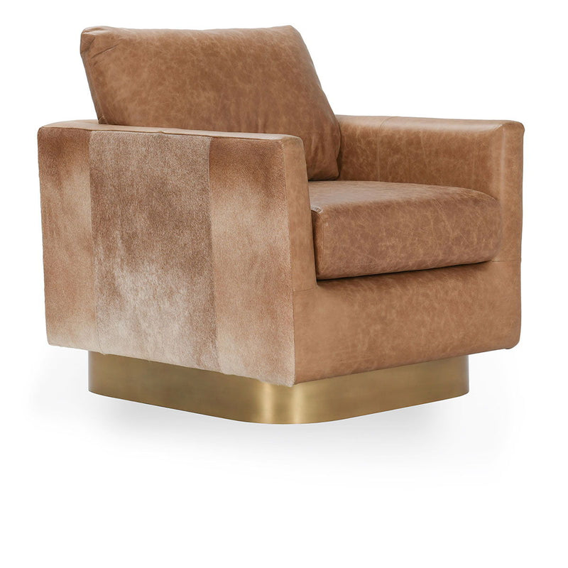 Lathe - Leather/Hide Accent Chair - JaxCo Furniture