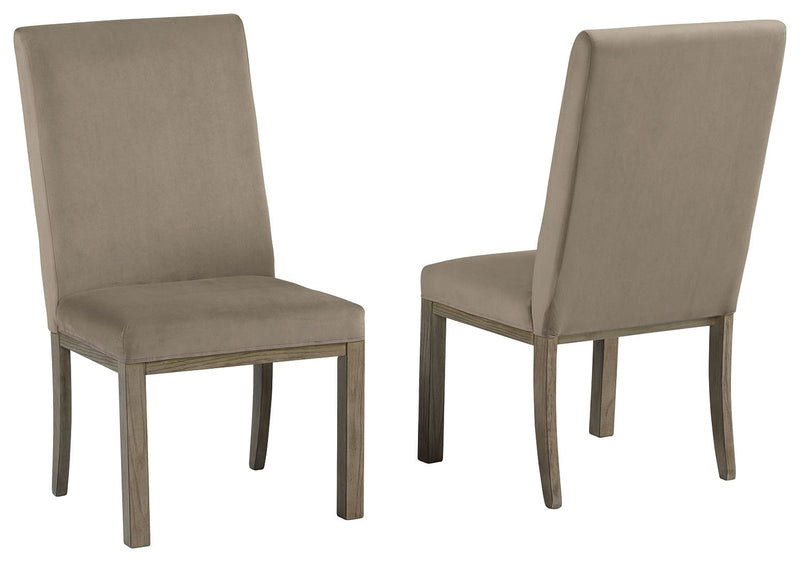 Chrestner - Gray / Brown - Dining UPH Side Chair (Set of 2) - JaxCo Furniture
