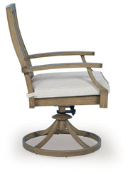 Rainier Ranch - Brown / Beige - Swivel Chair With Cushion (Set of 2) - JaxCo Furniture