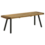 Maverick - Wood Dining Bench - Natural Mango And Black - JaxCo Furniture