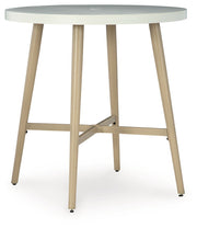 Seton Creek - Beige - Round Bar Table With Umbrella Option - JaxCo Furniture