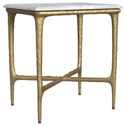 Baldwin - Rectangular Marble Top Side Table - White And Gold - JaxCo Furniture