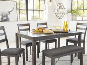 Bridson - Gray - RECT DRM Table Set (Set of 6) - JaxCo Furniture