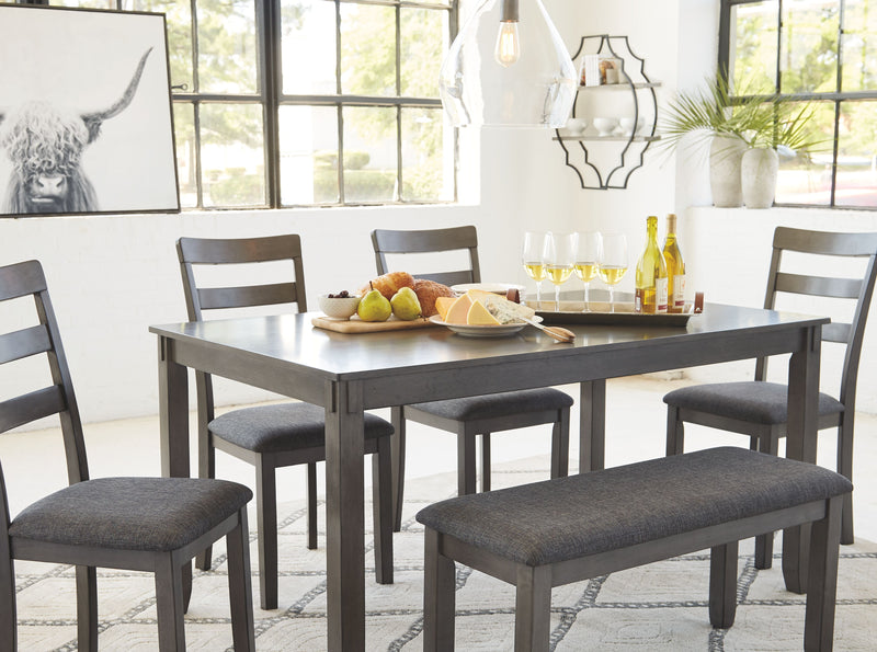 Bridson - Gray - RECT DRM Table Set (Set of 6) - JaxCo Furniture