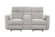 Radius - Power Glider Reclining Console Loveseat - Mineral - JaxCo Furniture