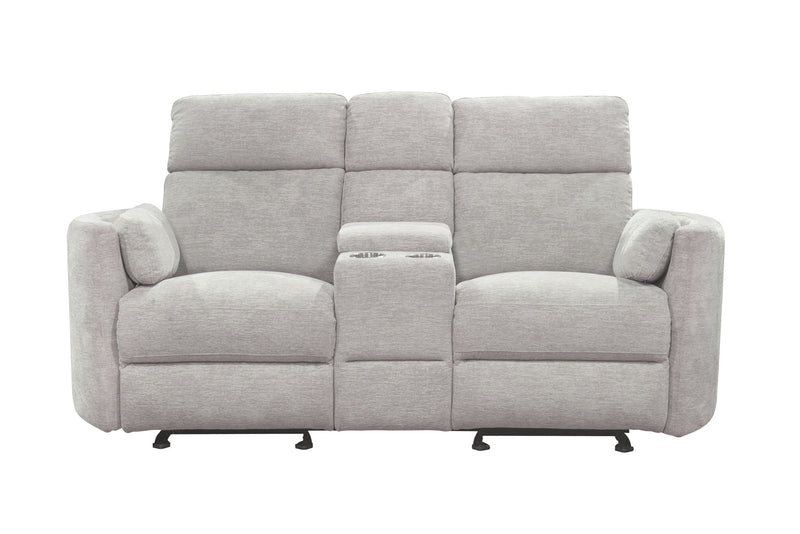 Radius - Power Glider Reclining Console Loveseat - Mineral - JaxCo Furniture