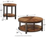 Roybeck - Light Brown / Bronze - Occasional Table Set (Set of 3) - JaxCo Furniture