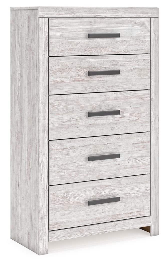 Cayboni - Whitewash - Five Drawer Chest - JaxCo Furniture