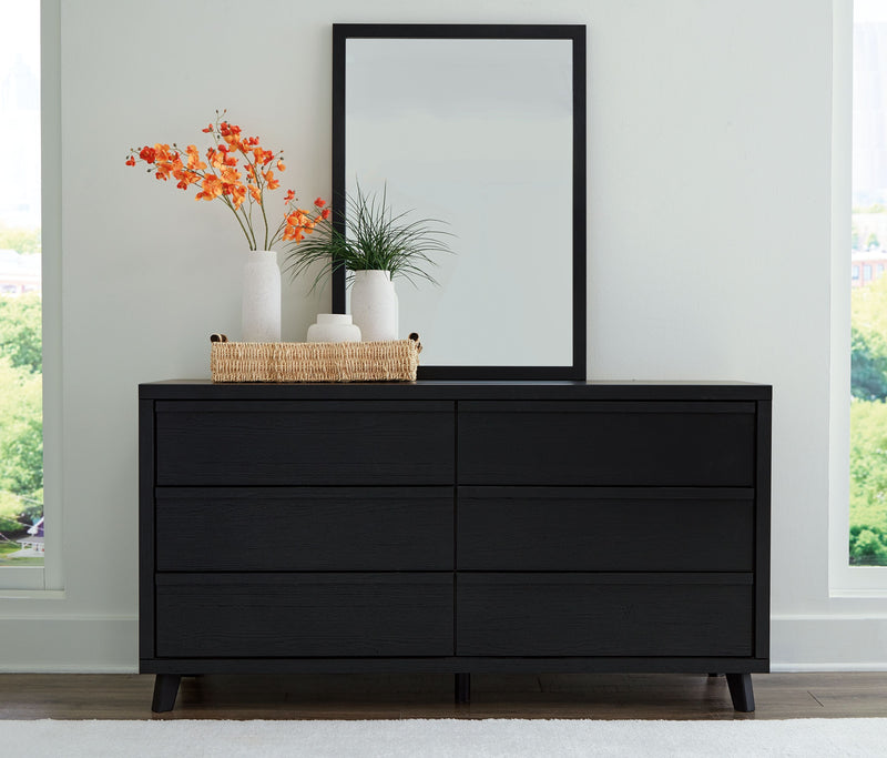 Danziar - Black - Dresser And Mirror - JaxCo Furniture