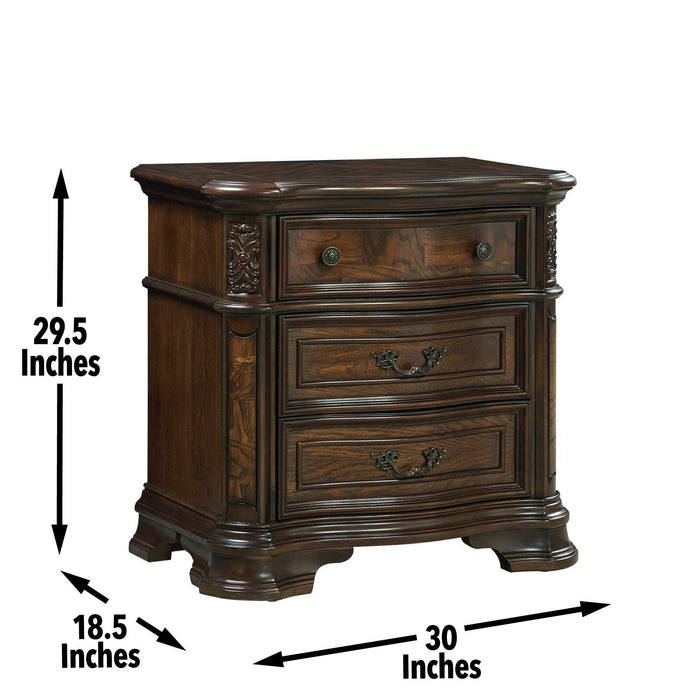 Royale - Nightstand With USB And Power Outlet - Dark Brown - JaxCo Furniture