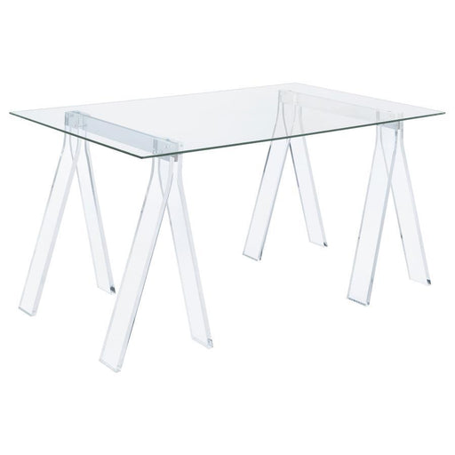 Amaturo - Glass Top Acrylic Writing Desk - Clear - JaxCo Furniture