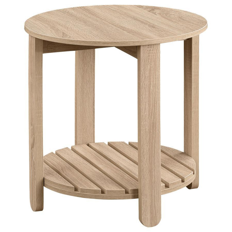 Fowler - 1 Shelf Round Engineered Wood Table - JaxCo Furniture