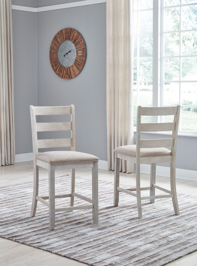 Skempton - White - Upholstered Barstool (Set of 2) - JaxCo Furniture