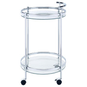 Chrissy - Round Glass Shelf Metal Bar Cart - JaxCo Furniture