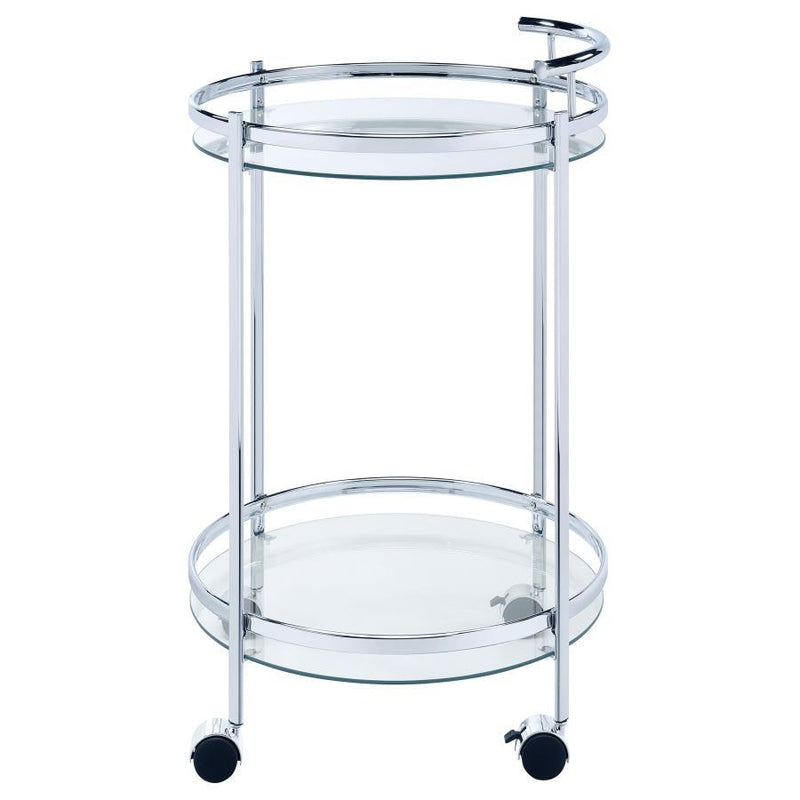 Chrissy - Round Glass Shelf Metal Bar Cart - JaxCo Furniture