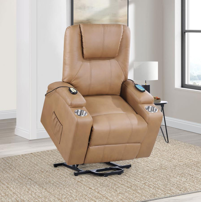 Armstrong - Upholstered Power Lift Massage Recliner - JaxCo Furniture
