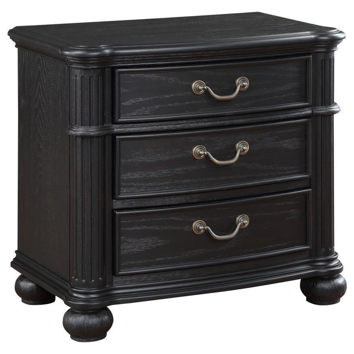 Celina - 3-Drawer Nightstand - Black - JaxCo Furniture