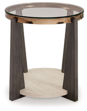 Frazwa - Multi - Round End Table - JaxCo Furniture