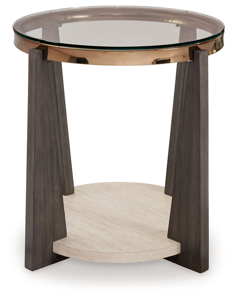 Frazwa - Multi - Round End Table - JaxCo Furniture