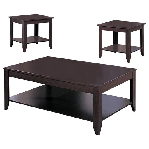 Brooks - 3 Piece Rectangular Coffee Table Set - Cappuccino - JaxCo Furniture