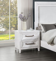 Marielle - 2-Drawer Nightstand Bedside Table - Distressed White - JaxCo Furniture