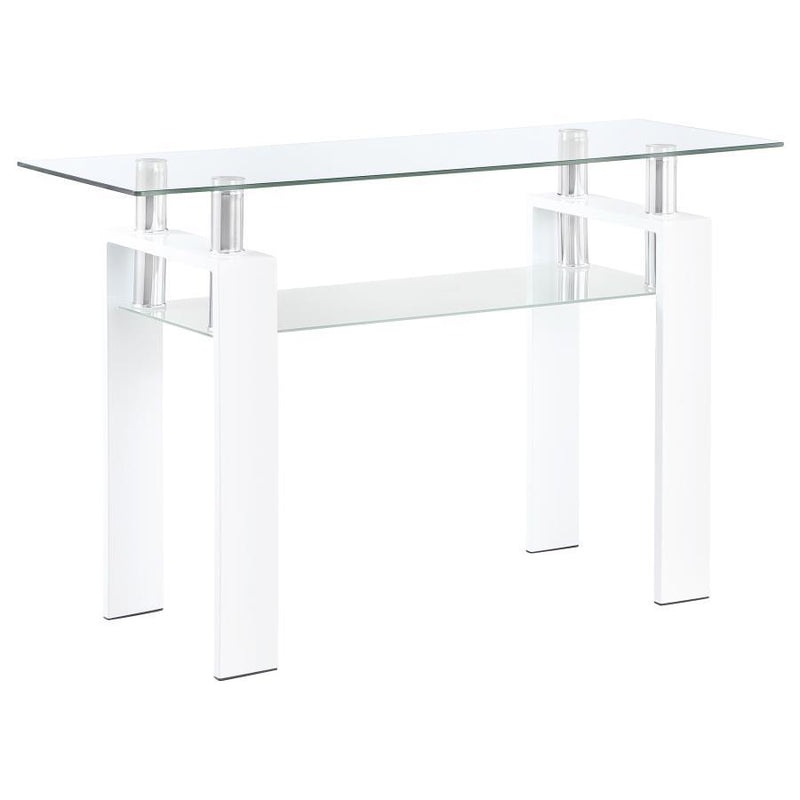 Dyer - 1-Shelf Rectangular Glass Top Table - JaxCo Furniture