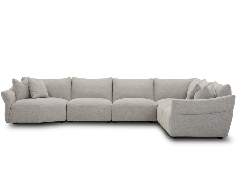 Playful - 6 Piece Modular Sectional - Canes Cobblestone - JaxCo Furniture