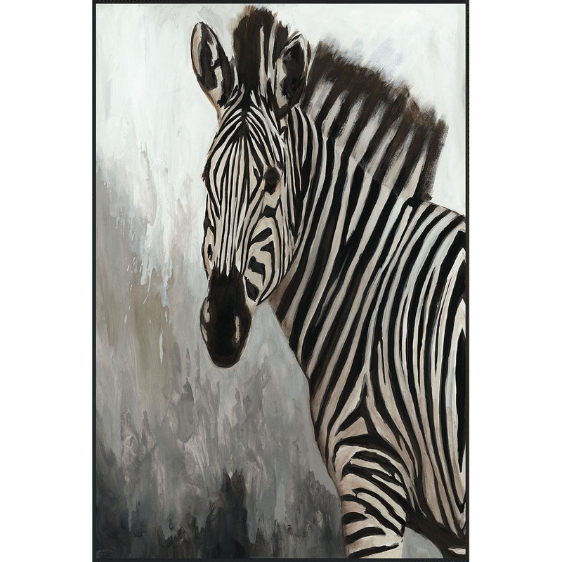 Zebra - 48" x 72" Painting By Buddy Whitlock - Black - JaxCo Furniture