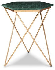 Engelton - Green / Gold - Accent Table - JaxCo Furniture