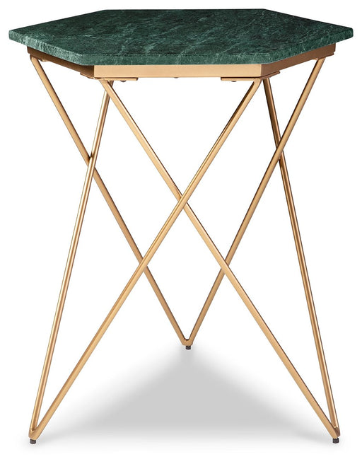 Engelton - Green / Gold - Accent Table - JaxCo Furniture