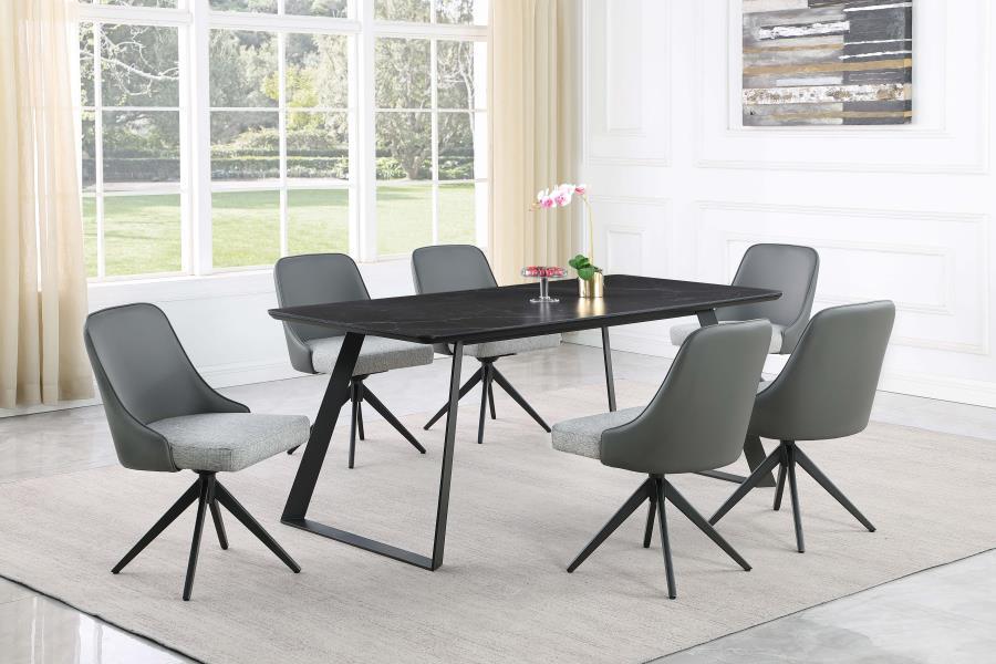 Smith - Rectangular Ceramic Top Dining Table - Black - JaxCo Furniture