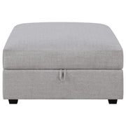 Cambria - Square Upholstered Storage Ottoman - Gray - JaxCo Furniture