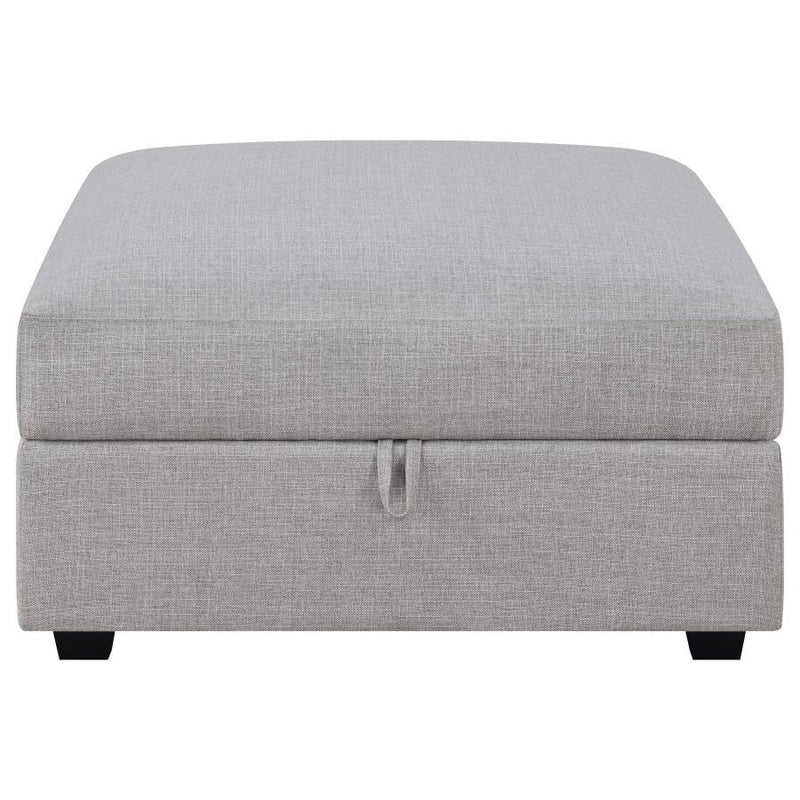 Cambria - Square Upholstered Storage Ottoman - Gray - JaxCo Furniture