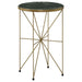 Eliska - Round Green Marble Top Accent Side Table - Antique Gold - JaxCo Furniture