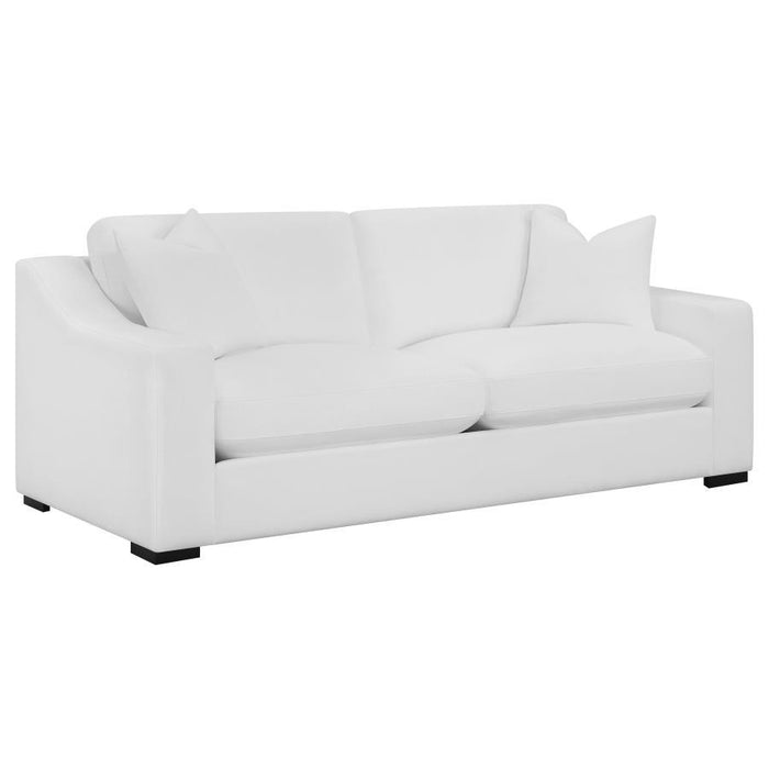 Ashlyn - Upholstered Sloped Arm Sofa - White - JaxCo Furniture