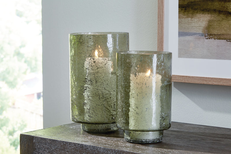 Clarkton - Green - Candle Holder Set (Set of 2) - JaxCo Furniture