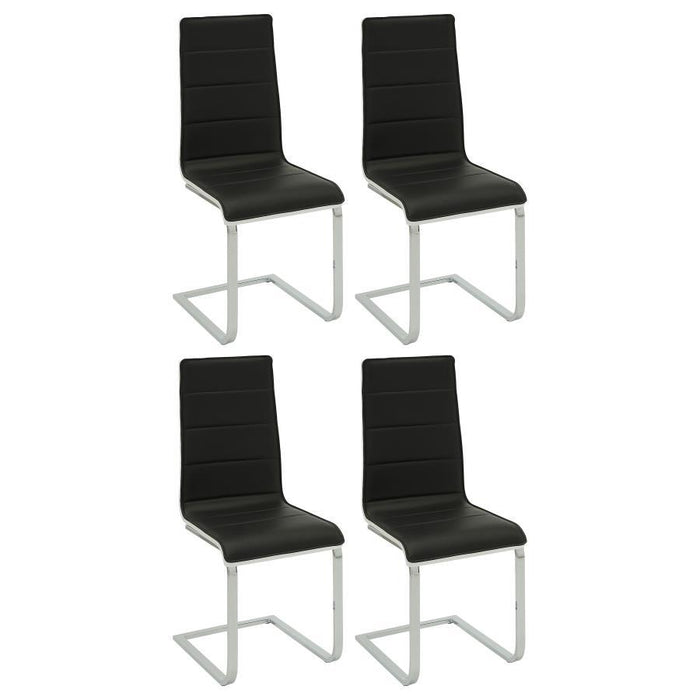 Broderick - Upholstered Dining Side Chair Black (Set of 4) - Black / White High Gloss - JaxCo Furniture