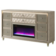 Lorient - 8-Drawer LED Bedroom Flame Box Dresser - JaxCo Furniture