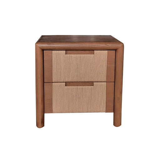 Corda - Oak Wood 2 Drawer Nightstand - Brown/Natural - JaxCo Furniture