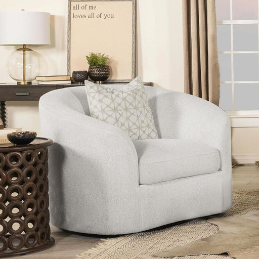 Rainn - Boucle Upholstered Sloped Arm Accent Chair - Latte - JaxCo Furniture