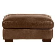 Beckham Chestnut Leather Ottoman - JaxCo Furniture