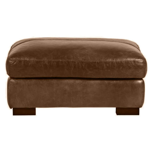 Beckham Chestnut Leather Ottoman - JaxCo Furniture