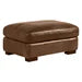 Beckham Chestnut Leather Ottoman - JaxCo Furniture