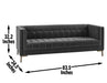 Isaac - Channel Stitch Velvet Sofa - JaxCo Furniture